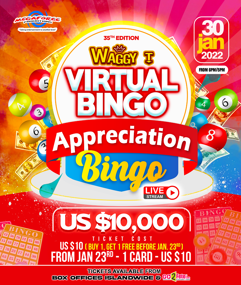 Waggy T Virtual Bingo - 35ED - Jan 30th