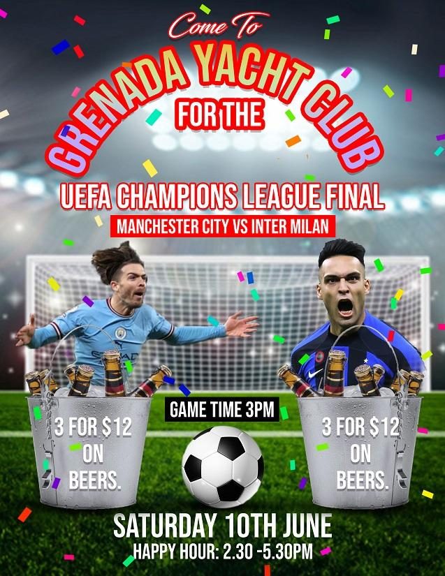 Come to the Granada Yacht club and join us for the UEFA Champions league Finals