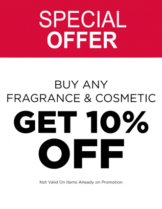 “Buy any fragrance or cosmetic and get 10% off until April 30th @ Dutyfree Caribbean”