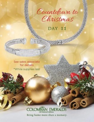 Countdown to Christmas at Dutyfree Caribbean & Colombian Emeralds