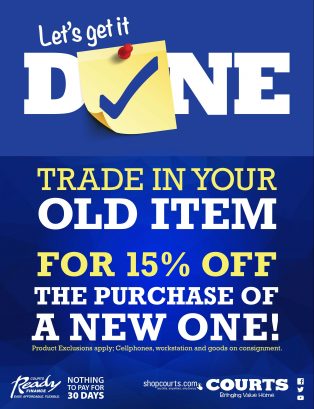 Trade in & save only at courts!
