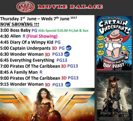 Now Showing 1st June – 7th June 2017