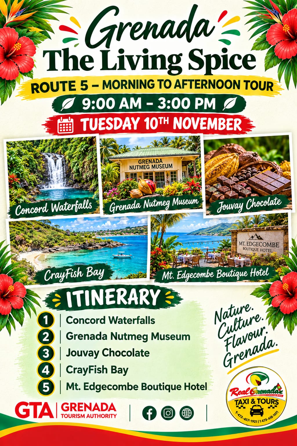 RGTT: Grenada Flower & Garden Festival Tour (Route 5- Morning- Afternoon)