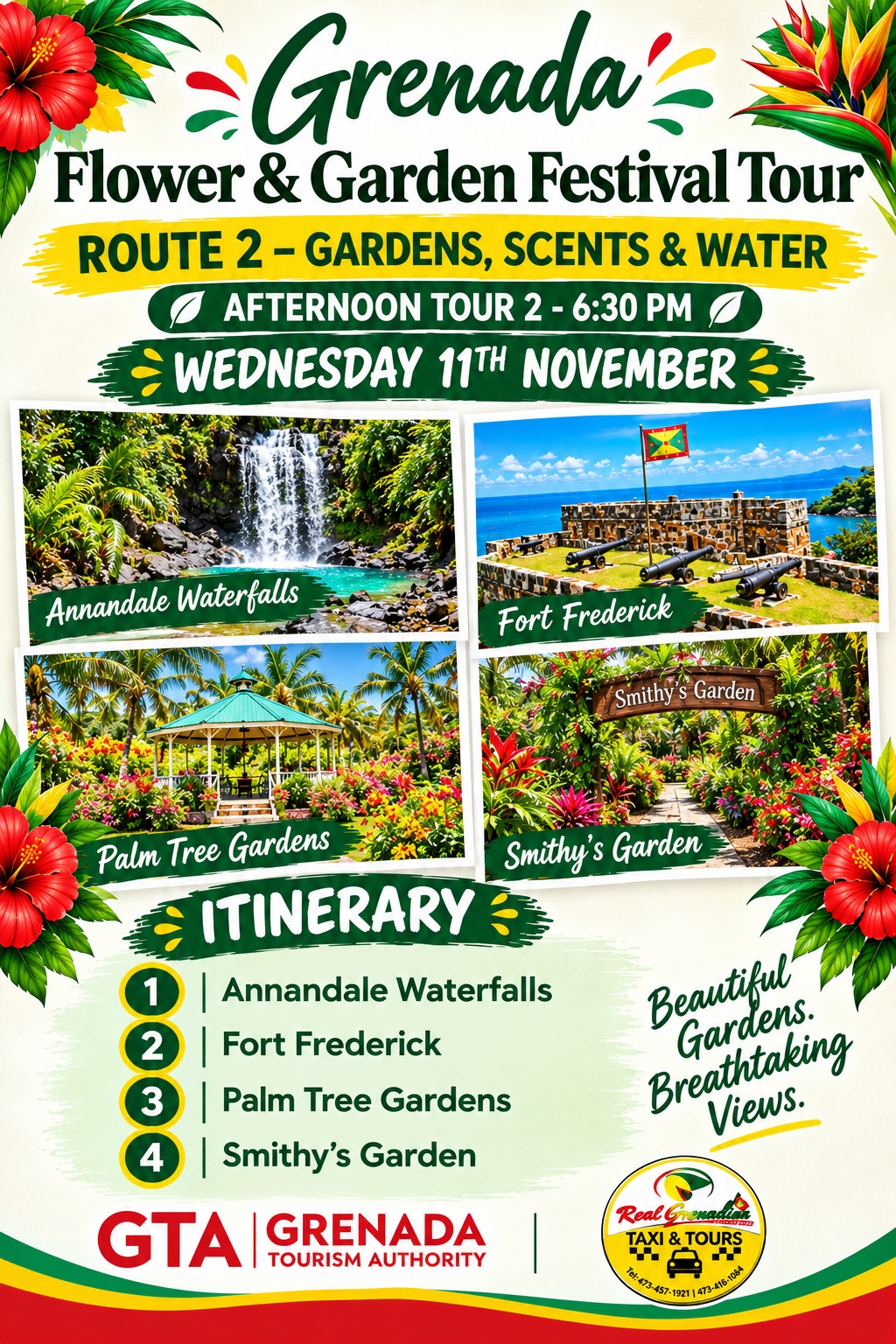 RGTT: Grenada Flower & Garden Festival Tour (Route 2- Afternoon)