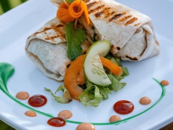 Chicken Wrap and Garden Salad