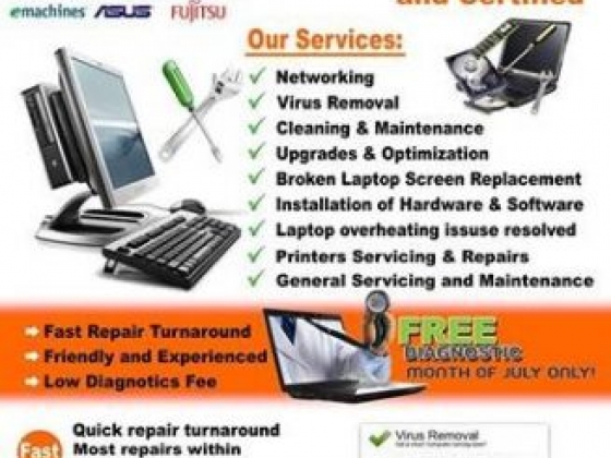 For the Month of July, get your PC diagnosed for FREE @ Hankey's Computer Store.