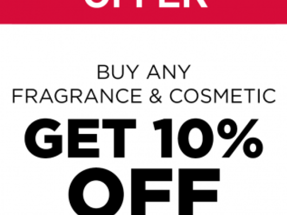 “Buy any fragrance or cosmetic and get 10% off until April 30th @ Dutyfree Caribbean”