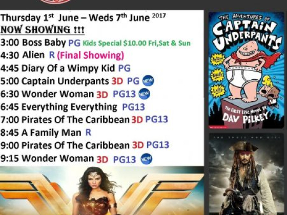 Now Showing 1st June – 7th June 2017