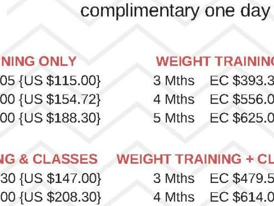 Packages at the Fit for Life Health Club - SGU community